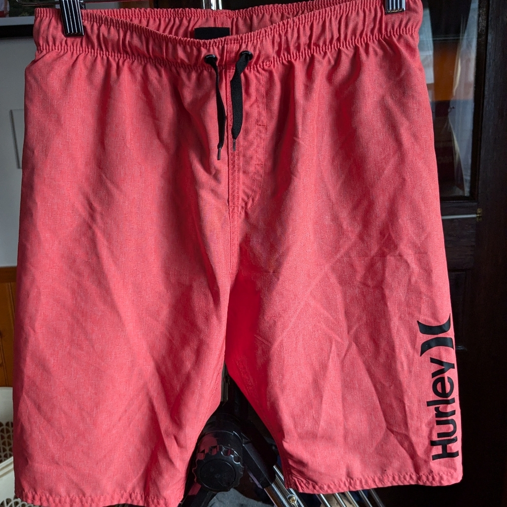 Hurley Peach/Orange Athletic Shorts Lightweight Drawstring